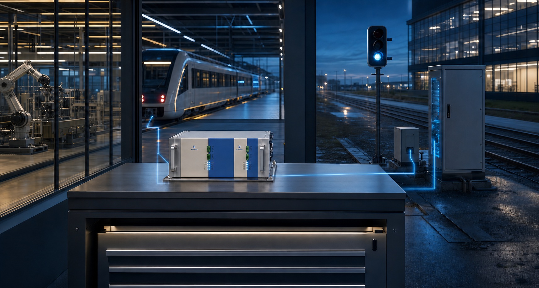 Modulare Bahnsteuerungsplattform für fahrzeugseitige, streckenseitige und leitstellenseitige Infrastruktur